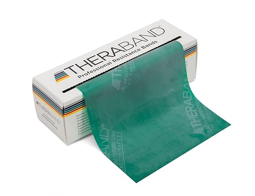 THERABAND Resistance Bands, 6 Yard Roll Professional Latex Elastic Band For Upper & Lower Body, Core Exercise, Physical Therapy, Pilates, Home Workouts, & Rehab, Green, Heavy, Level 4