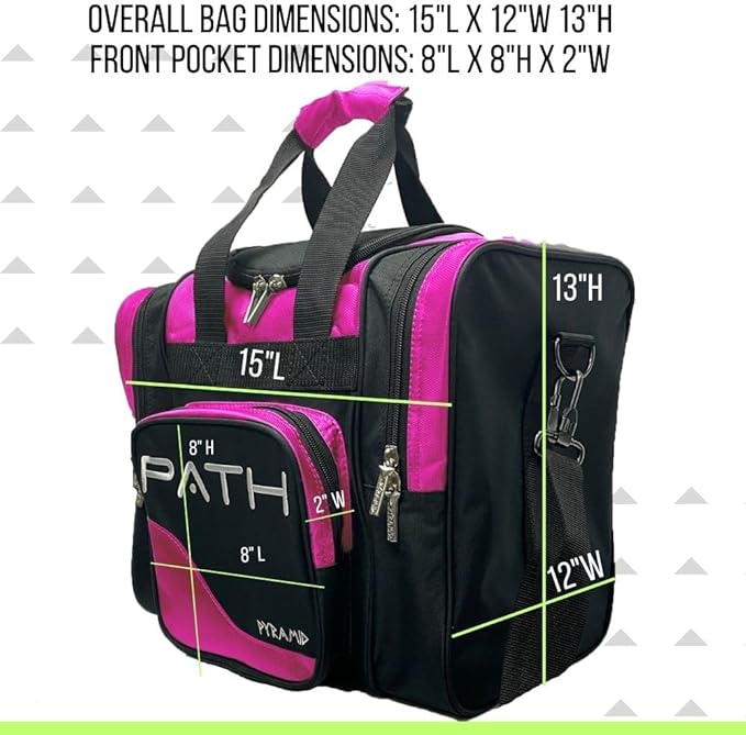 Pyramid Path Pro Deluxe Single Bowling Ball Tote - Holds One Ball, One Pair Shoes Up to Mens 15