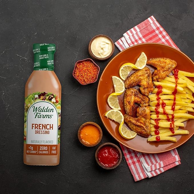 Walden Farms French Dressing – Calorie-Free, Gluten-Free, Low Carb, Keto-Friendly, Sugar-Free, Fat-Free, Dairy-Free Sweet & Tangy French Flavor – 12 oz Bottle