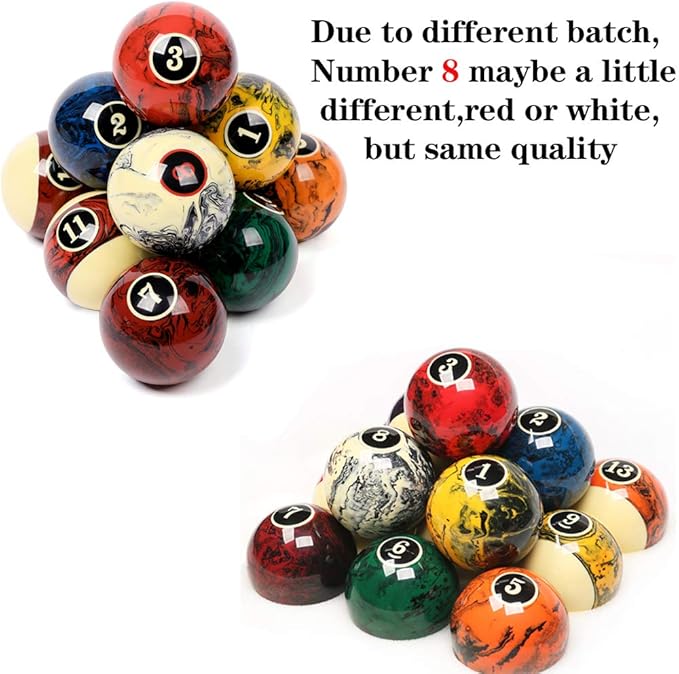 CUPPA Professional Pool Balls/Billiard Balls Set, Complete 16 Balls for Pool Tables