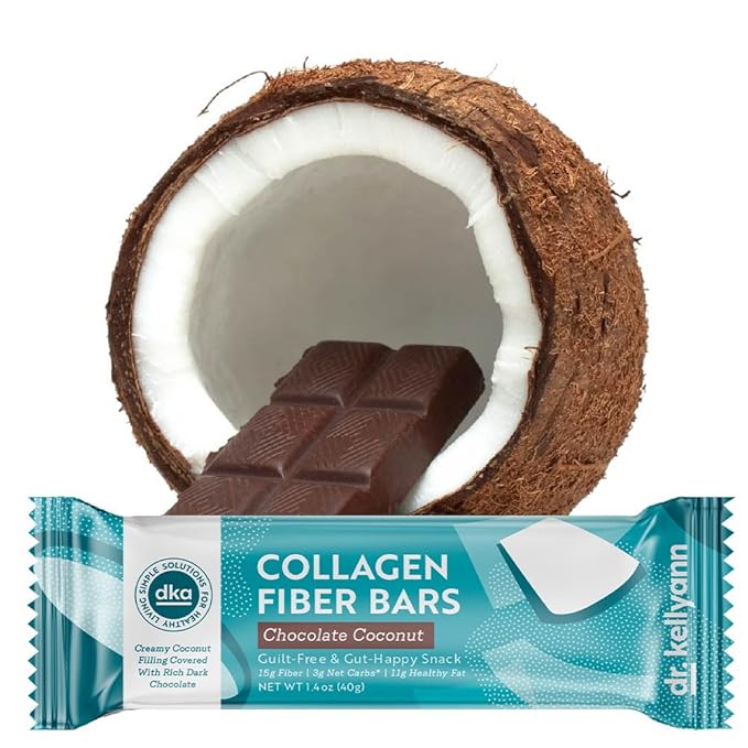 Dr. Kellyann Keto Collagen Fiber Bar (12 Bars) – High Fiber, Low Carb, Gluten-Free, Keto & Paleo-Friendly, 1 Box