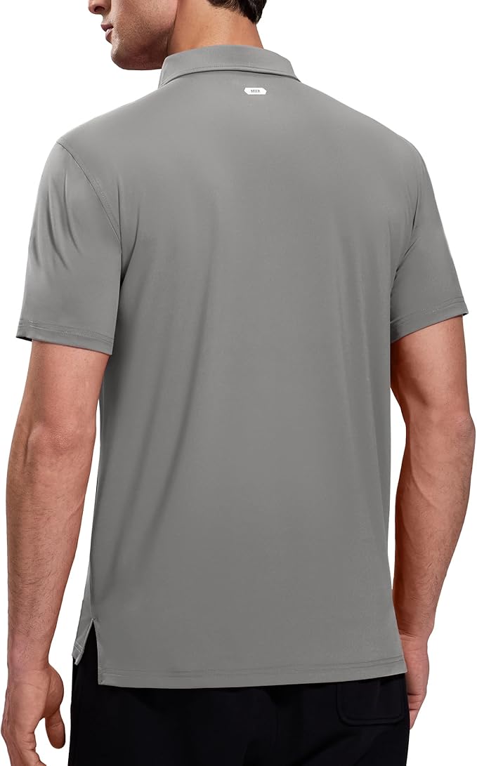 MIER Polo Shirts for Men Short Sleeve Dry Fit Performance Golf Tennis Active Collared Shirts, UPF 50+ Sun Protection