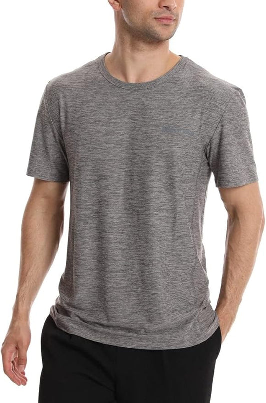 Different Touch Men’s Active Workout Quick Dry Crew Neck Short Sleeve T-Shirts