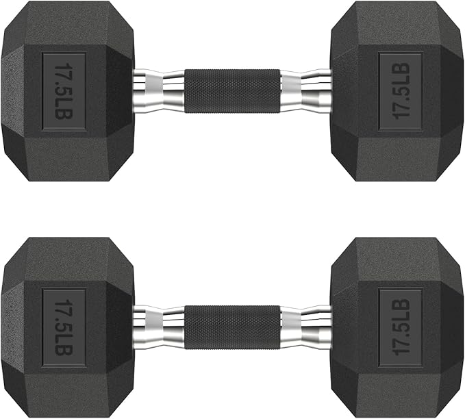 Hex Dumbbell Set 2.5-400 lb, Rubber Encased Exercise & Fitness Dumbbells, Weights Dumbbells Set of 2, Hand Weight for Strength Training