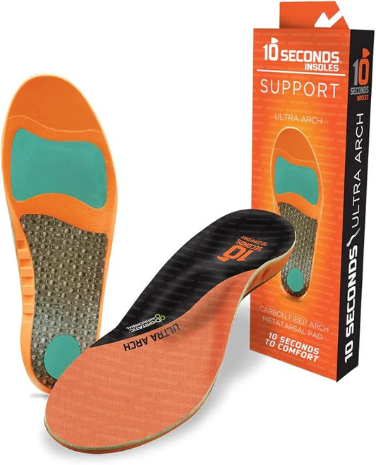 3810 Ultra Arch Support – Foam Cushion Insoles for Men & Women w/Metatarsal Pad, Plantar Fasciitis Relief, Morton's Neuroma Metatarsalgia Orthotics, Heavy Impact Shoe Insert (M 5, W 7)