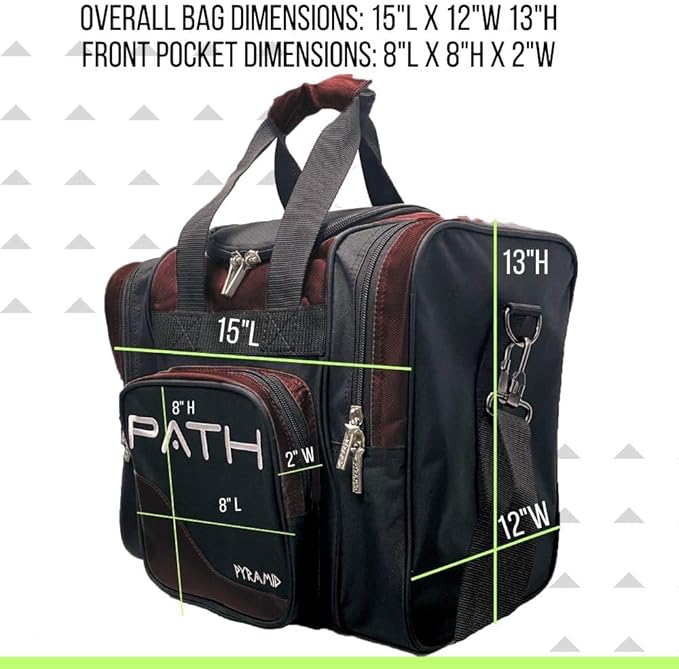 Pyramid Path Pro Deluxe Single Bowling Ball Tote - Holds One Ball, One Pair Shoes Up to Mens 15