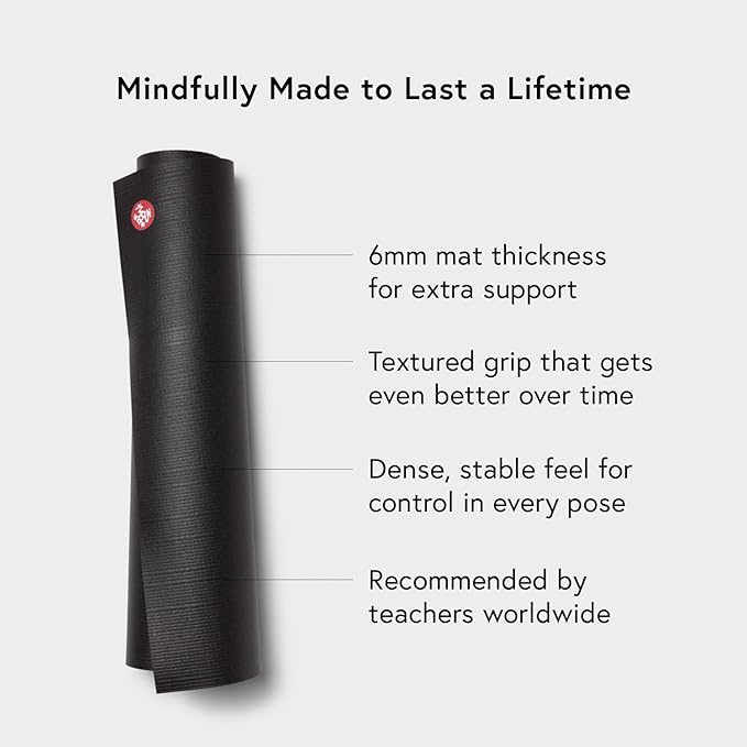 Manduka PRO Yoga Mat 71" - 6mm | Lifetime Durability | Hygienic Construction | Premium Studio Quality | Teacher Approved | 71 x 26 inches | Verve