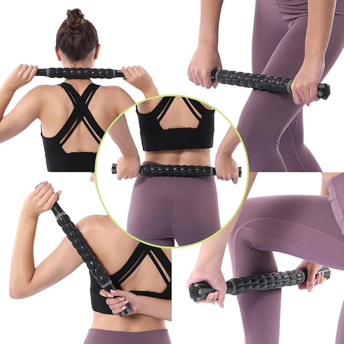 Muscle Roller, Massage Roller Stick for Athletes, Help Reducing Muscle Soreness Cramping Tightness Leg Arms Back Calves Muscle Massager(Gray Black)