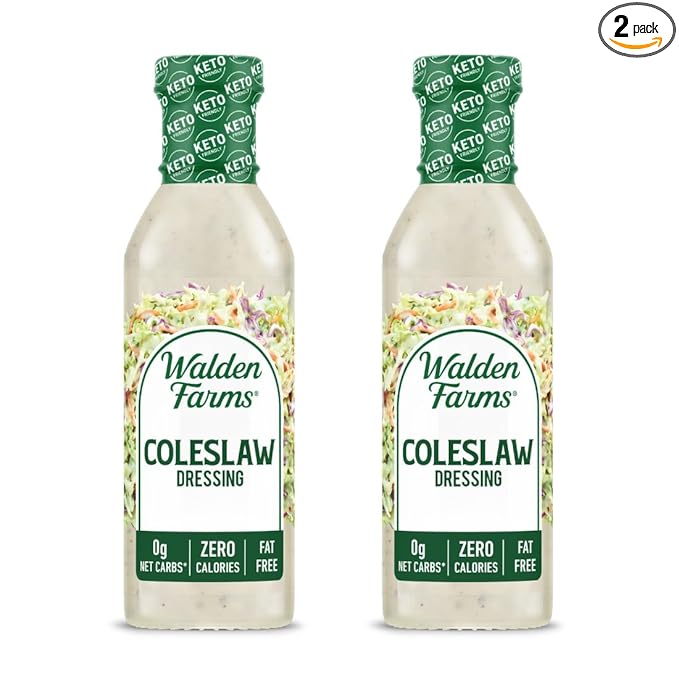 Walden Farms Coleslaw Dressing – Calorie-Free, Gluten-Free, Low Carb, Keto-Friendly, Sugar-Free, Fat-Free, Dairy-Free Creamy Coleslaw Flavor – 2-Pack, 12 oz Bottles