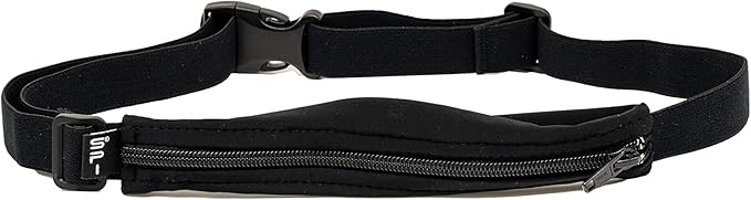 SPIbelt Running Belt for Women Men, Phone Holder for Running, Running Fanny Pack, Holder for Phone, Running Waist Pack, Adjustable Waist, [Fits All Phones]. No Logo Band, Black with Black Zipper
