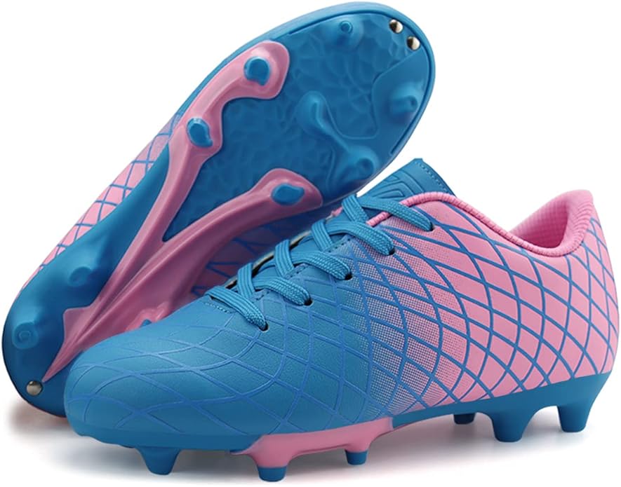 JABASIC Kids Outdoor Soccer Cleats Athletic Firm Ground Football Shoes
