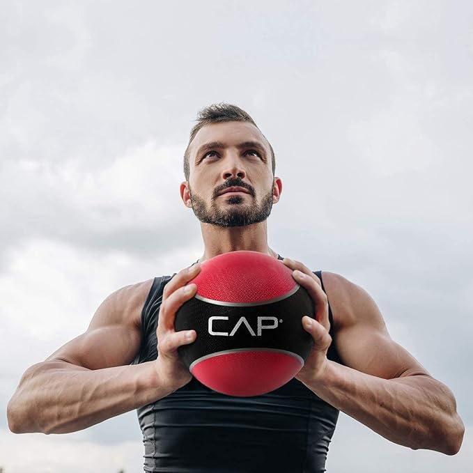 WF Athletic Supply Medicine & Exercise Ball - Durable Rubber & Consistent Weight Distribution; Comfort Textured Grip for Strength, Balance & Core Training, Multiple Choices Available