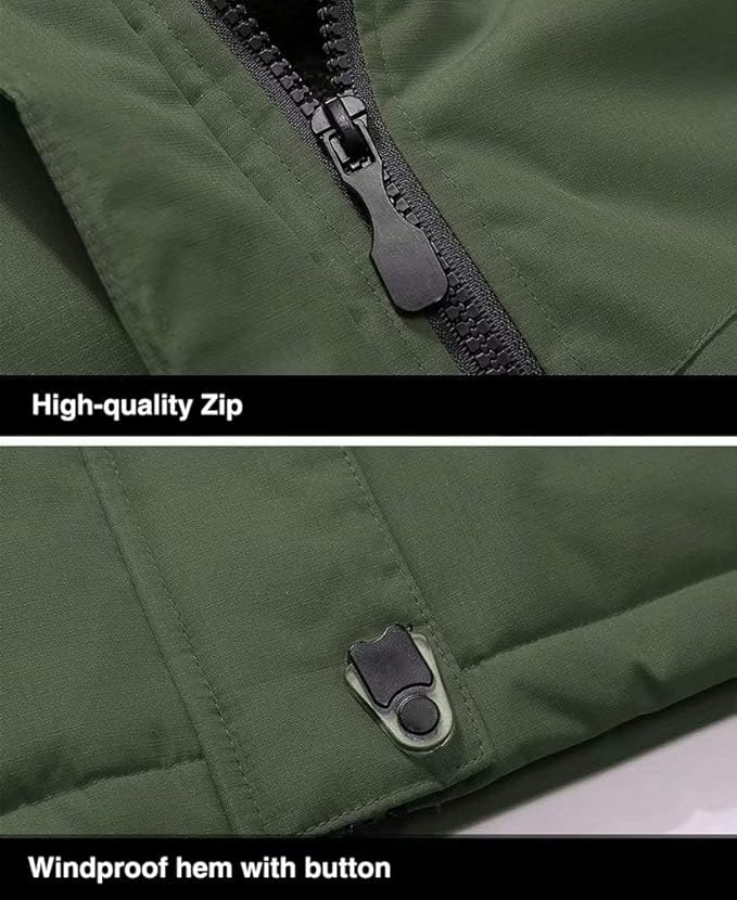 MAGCOMSEN Men's Winter Coats Water Resistant Ski Snow Jacket Warm Fleece Jacket Parka Raincoats With Multi-Pockets
