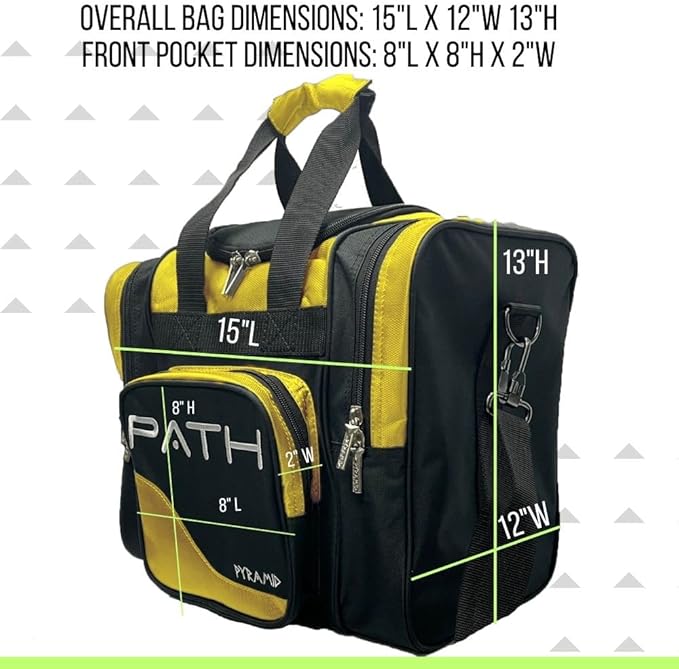 Pyramid Path Pro Deluxe Single Bowling Ball Tote - Holds One Ball, One Pair Shoes Up to Mens 15