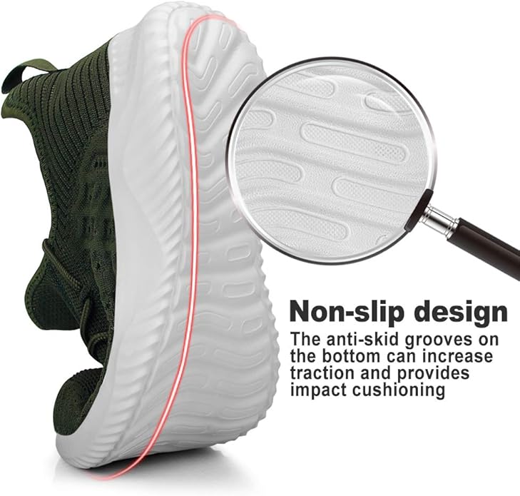 Feethit Mens Slip On Walking Shoes Lightweight Breathable Non Slip Running Shoes Comfortable Fashion Sneakers for Men