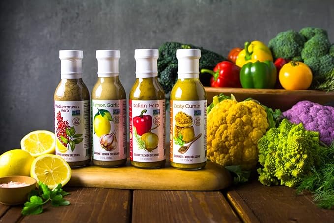 LEMONETTE Zesty Cumin with Tumeric Salad Dressing 1 Gourmet 12oz bottle: Keto Approved (As Seen In Women's Health), Sugar Free, Low Cal, Low Fat, Gluten Free, Vinegar Free, Soy Free, Canola Free, Vegan Certified