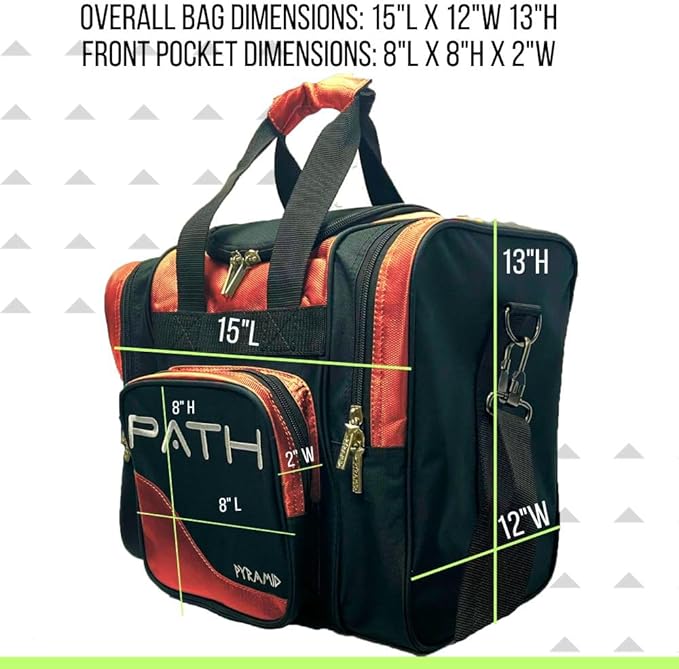 Pyramid Path Pro Deluxe Single Bowling Ball Tote - Holds One Ball, One Pair Shoes Up to Mens 15
