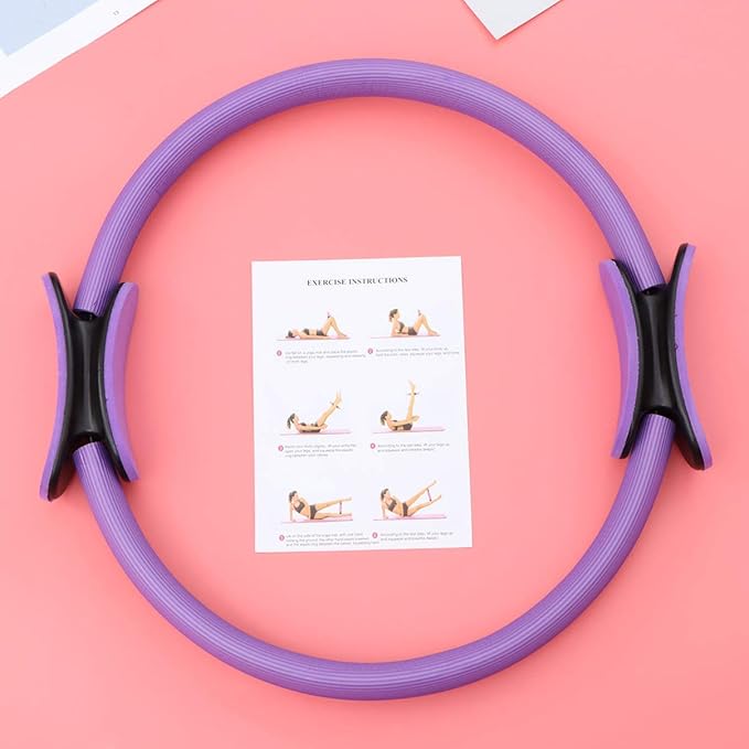 BESPORTBLE Household Appliances Pilates Ring Portable Fitness Circle Body Ring Yoga Ring Equipment for Pilates Yoga Fitness Workout 42x38cm (Purple) Purple Rings