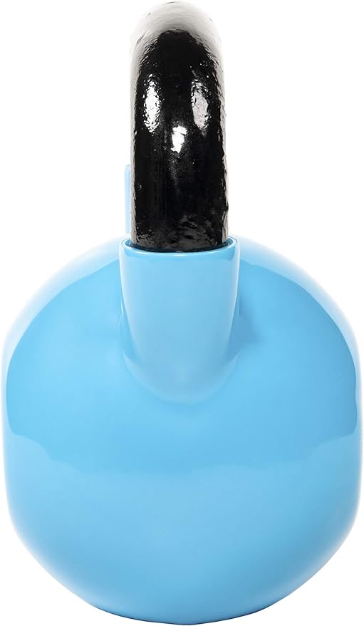 Signature Fitness All-Purpose Color Vinyl Coated Solid Cast Iron Kettlebell Weight