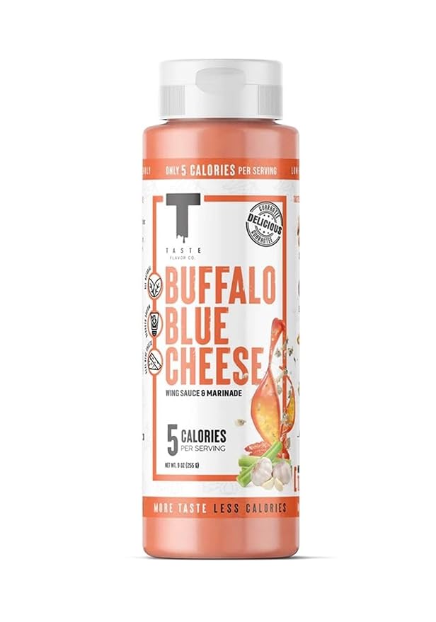 Taste Flavor Co. Wing Sauce and Marinade, Great Tasting, Keto Friendly, Low-Calorie Sauce (Buffalo Blue Cheese)