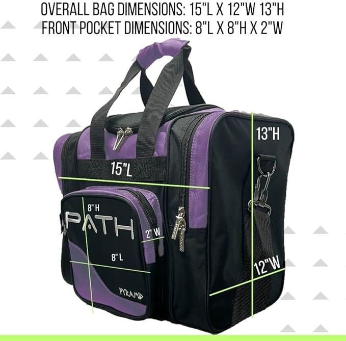 Pyramid Path Pro Deluxe Single Bowling Ball Tote - Holds One Ball, One Pair Shoes Up to Mens 15