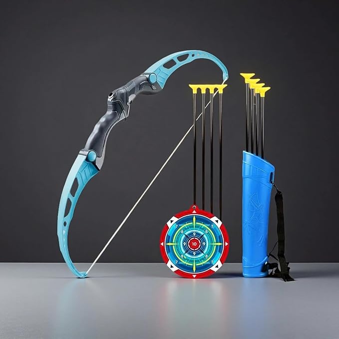 Kids Bow and Arrow Set, Toys Archery with Suction Cup Arrows & Target, Safety Archery Set for Age 3 4 5 6Year Old Boys Girls, Birthday Gifts for Kids (Blue)