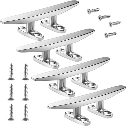 Boat Cleat Open Base Boat Cleat, Dock Cleat All 316 Stainless Steel Boat Mooring Accessories, Free Installation Accessories Screws(4/5 /6/8 inch)