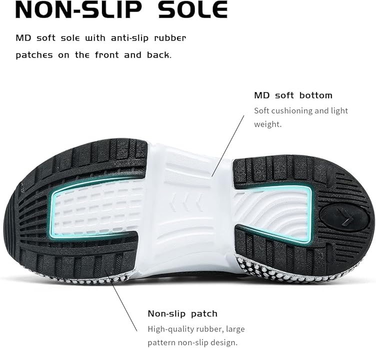 WETIKE Boy's Shoes Mesh Slip on Lightweight Running Sneakers
