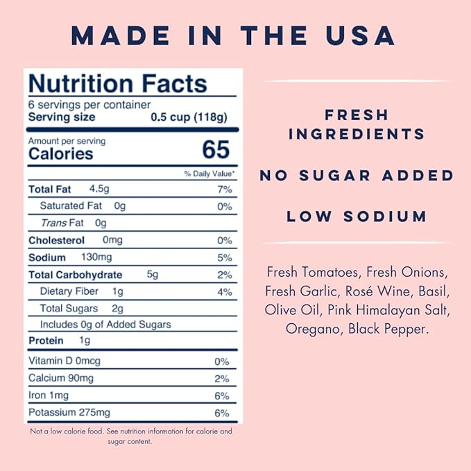Yo Mama's Foods Keto Rosé Wine Pasta Sauce - Pack of (1) - No Sugar Added, Low Carb, Low Sodium, Gluten Free, Paleo Friendly, Non-GMO, and Vegan