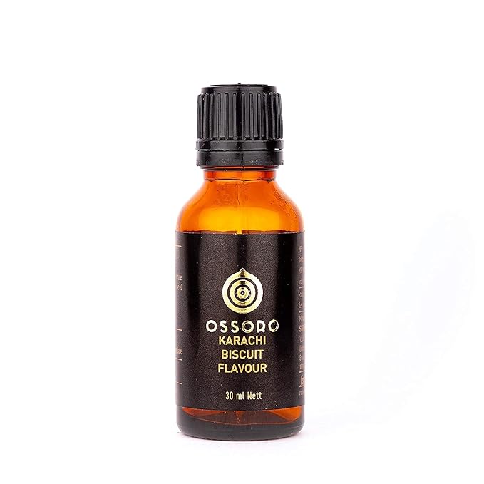 Ossoro Essence Karachi Biscuit Food Flavour with No Sugar Added, Non-GMO, Gluten-Free Flavors Perfect for Cakes, Snacks, Ice creams, Candies, Baking