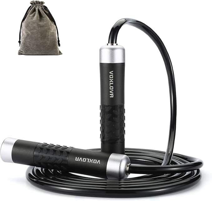 Weighted Rope - 1LB Heavy Jump Rope for Men Women Fitness Workouts, Non-Slip Aluminum Handles, Premium Skipping Rope for Exercise, Adjustable Length 9MM Solid PVC/Cotton Rope
