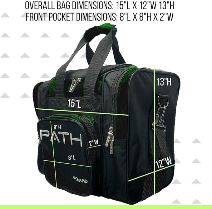 Pyramid Path Pro Deluxe Single Bowling Ball Tote - Holds One Ball, One Pair Shoes Up to Mens 15