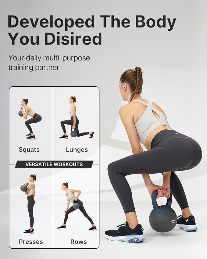 YOTTOY Soft Kettlebell, Set for Strength Training Kettlebells & Home Workouts, Soft-Sided Cushioned Base, Wide-Handle - Ideal for Men, Women, & Beginners