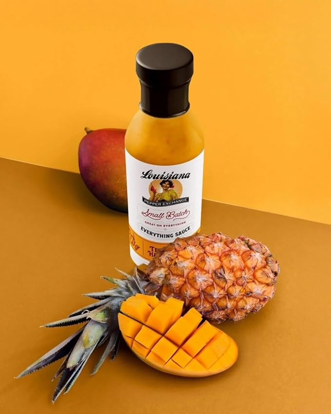 Louisiana Pepper Exchange Tropical Habanero Pepper Sauce – Sweet & Spicy with Mango and Pineapple, Gluten-Free, 12 Fl Oz (2 pack), Limited Edition