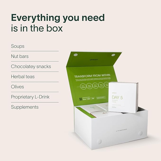 Prolon 5 Day Fasting Kit | Fasting Program for Women & Men | Developed to Not Break Your Fast | Low Calorie Pre Made Meals & Snacks | Plant Based Ingredients for Diet Support | Original: Classic Flavors