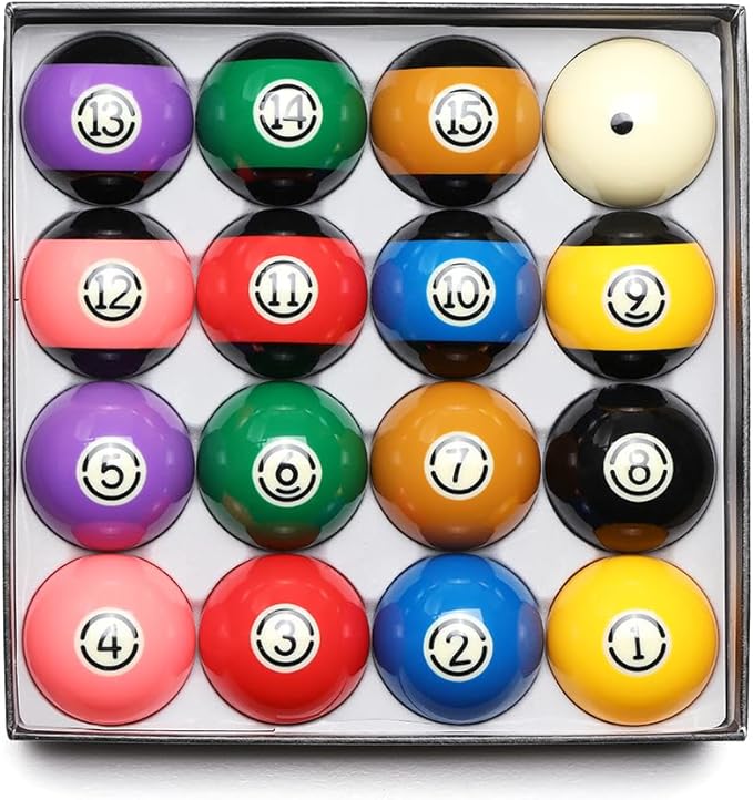 Pool Cue Ball 2-1/4" Regulation Size 16 Pool Balls Billiard Set
