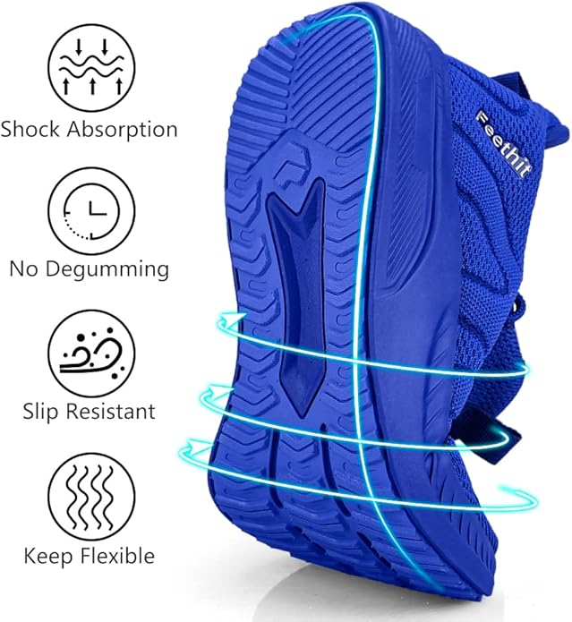 Feethit Mens Non Slip Walking Sneakers Lightweight Breathable Slip on Running Shoes Athletic Gym Tennis Shoes for Men