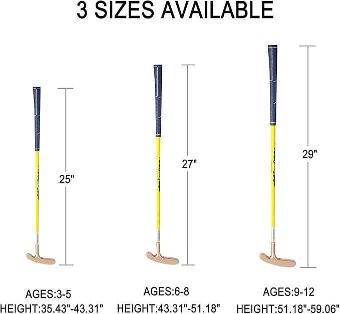 Acstar Two Way Junior Golf Putter Graphite Kids Putter Both Left and Right Handed Easily Use 3 Sizes to Choose Freely for Kids Ages 3-5 6-8 9-12