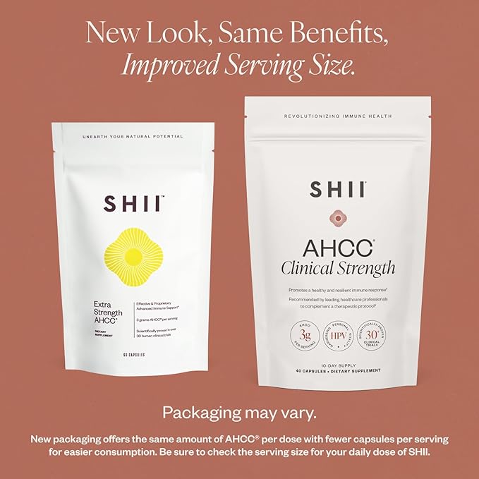 SHII AHCC Clinical Strength,10 Days Supply – Vegan, Gluten-Free Immune Support Supplement with Extra AHCC Boost, Made from Functional Shiitake Mushrooms for Immune Balance Support and Overall Wellness