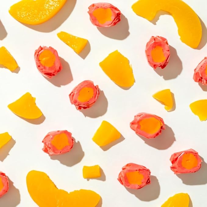 Taffy Shop Peach Not War, Peach Salt Water Taffy – Gourmet Soft Chewy Candy, Bulk Sweet Snack, Fresh Gift & Gluten-Free, 30 Individually Wrapped Pieces (7oz)