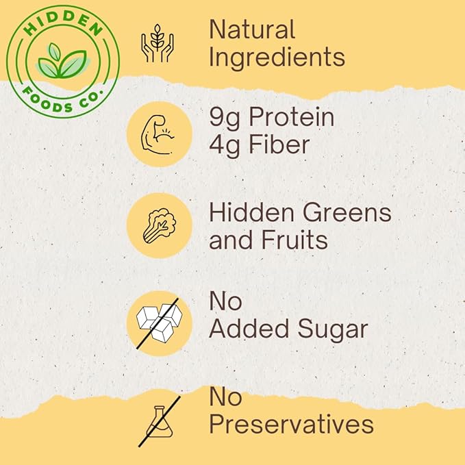 Hidden Foods Homestyle Gluten Free Protein Pancake Mix Oats, Fruit & Veggie Blend No Sugar Added Contains Milk Monk Fruit Sweetener Protein & Fiber Breakfast Meal Just Add Water - 12 oz - 6 Pack