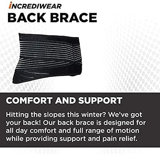 Incrediwear Back Brace - Back Support Brace for Back Pain Relief from Muscle Pain, Sciatica or a Herniated Disc, Everyday Lower Back Lumbar Support (Large)