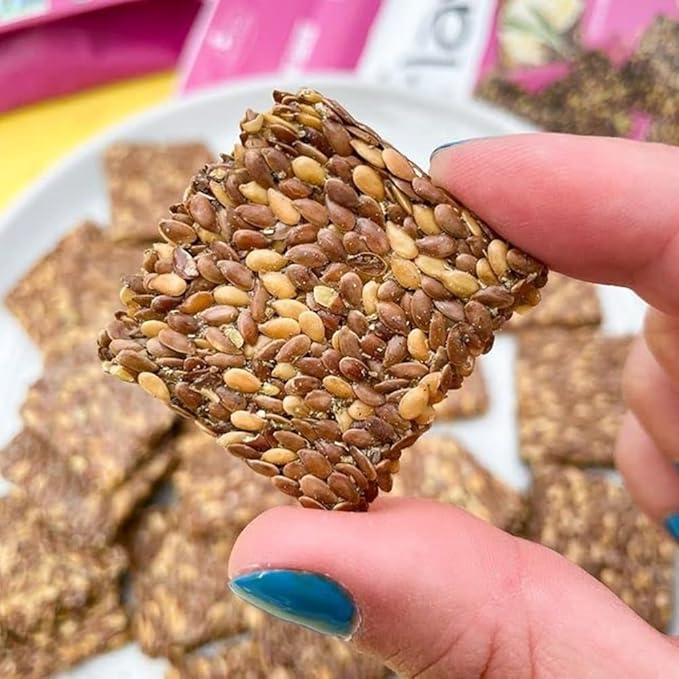 Flackers Organic Rosemary Flaxseed Crackers, 5 Ounce 1-Pack, Gluten Free, Non GMO, Vegan, Keto Snack, 9 Grams Fiber, 1 Net Carb