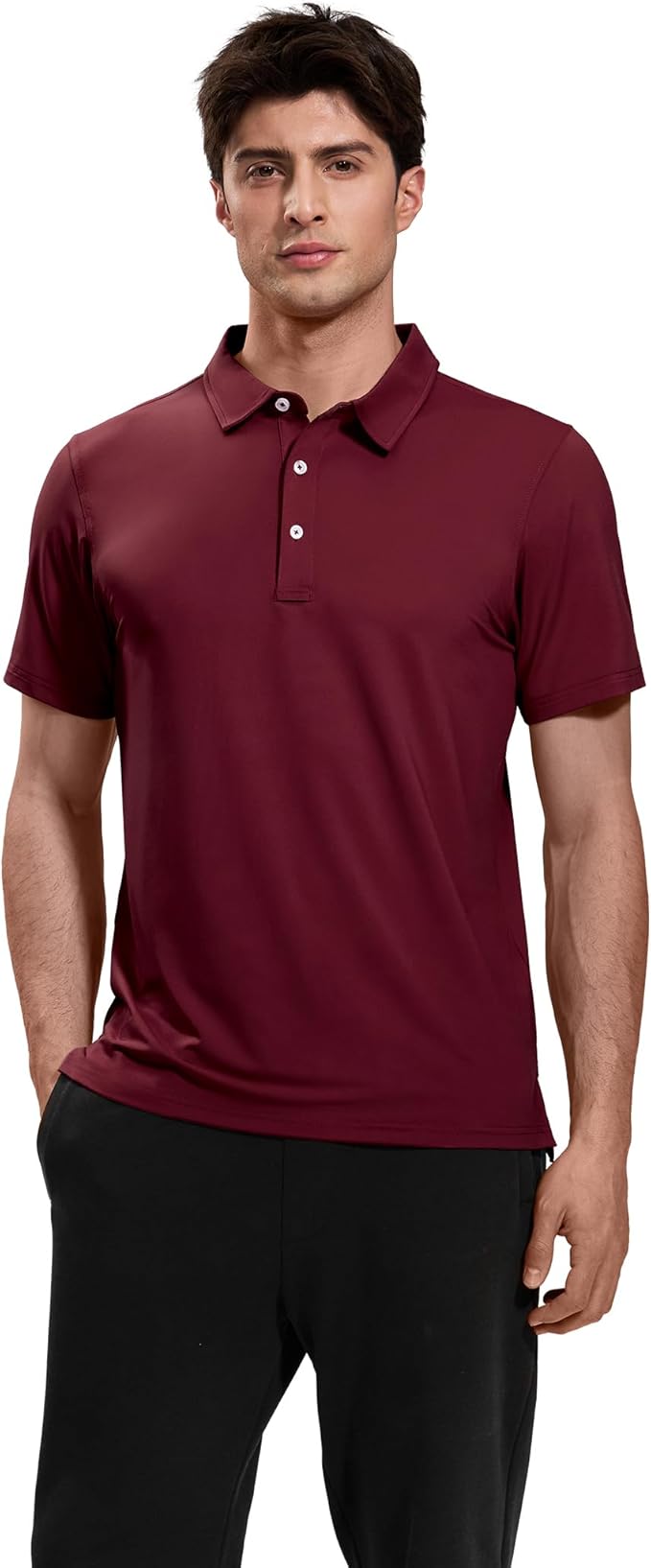 MIER Polo Shirts for Men Short Sleeve Dry Fit Performance Golf Tennis Active Collared Shirts, UPF 50+ Sun Protection