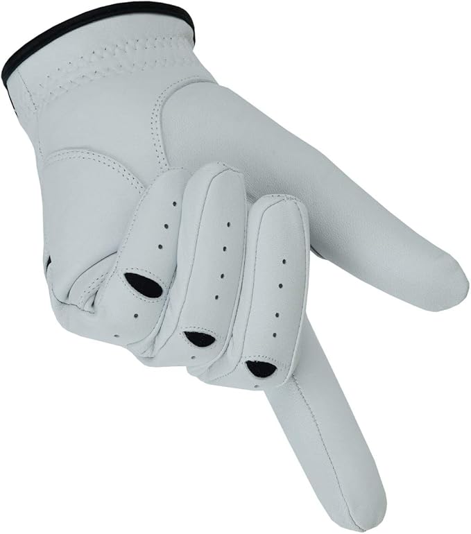 Apical Premium Leather Golf Glove Stable Grip Mens Golf Gloves Durable Value Pack (Pack of 3) Genuine Cabretta Leather Golf Gloves Men Left Hand (Regular Sizes)