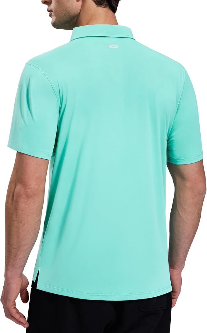 MIER Polo Shirts for Men Short Sleeve Dry Fit Performance Golf Tennis Active Collared Shirts, UPF 50+ Sun Protection