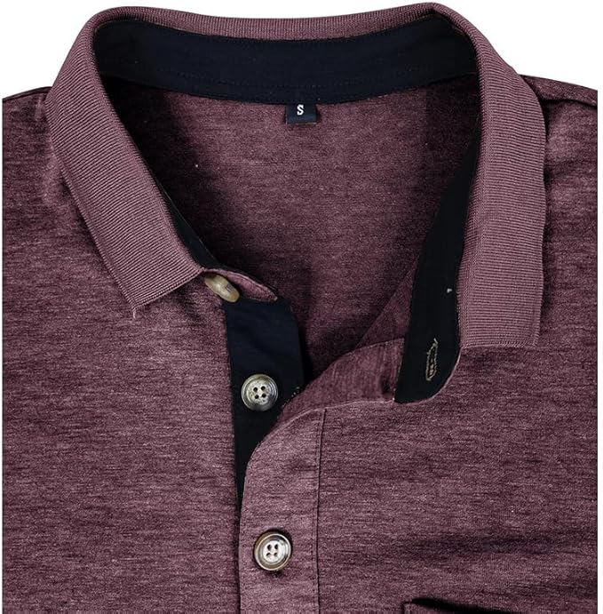 Men's Casual Polo Shirts Classic Button Basic Short Sleeve Shirt Solid Color Cotton Tees Golf Stylish Tops