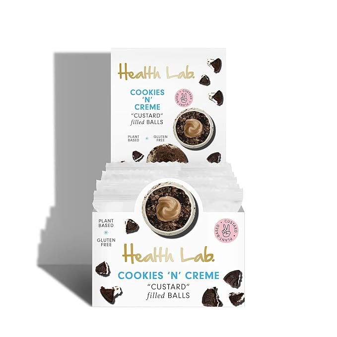Health Lab - Gluten Free Snack Balls - Cookies 'N' Cream Custard 480g - (Pack of 12)