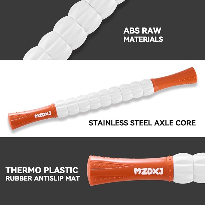 Muscle Roller Stick, Massage Stick for Full Body Relaxation, Relieves Muscle Soreness, Tension, Stiffness, for Shoulders, Neck, Back, Legs, Arms, Deep Tissue Massager(Orange)