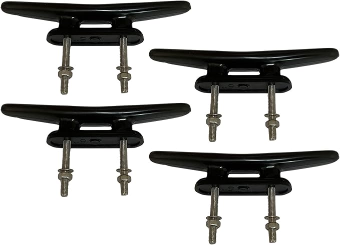 Boat Cleat Black Nylon Dock Cleat Kayak Cleat,3inch,4 inch,5 inch,6 inch,8 inch,4pack with Fasteners